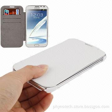Head Layer Cowhide Genuine Leather Case with Credit Card Slots, for Samsung Galaxy Note II/N7100